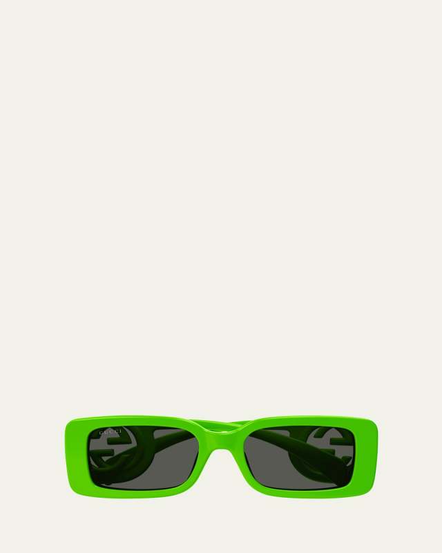 Monochrome GG Rectangle Acetate Sunglasses